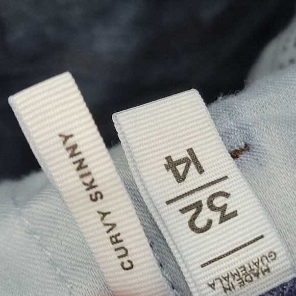 LOFT Womens Size 14 Blue Solid Curvy Skinny Jeans - Picture 8 of 11